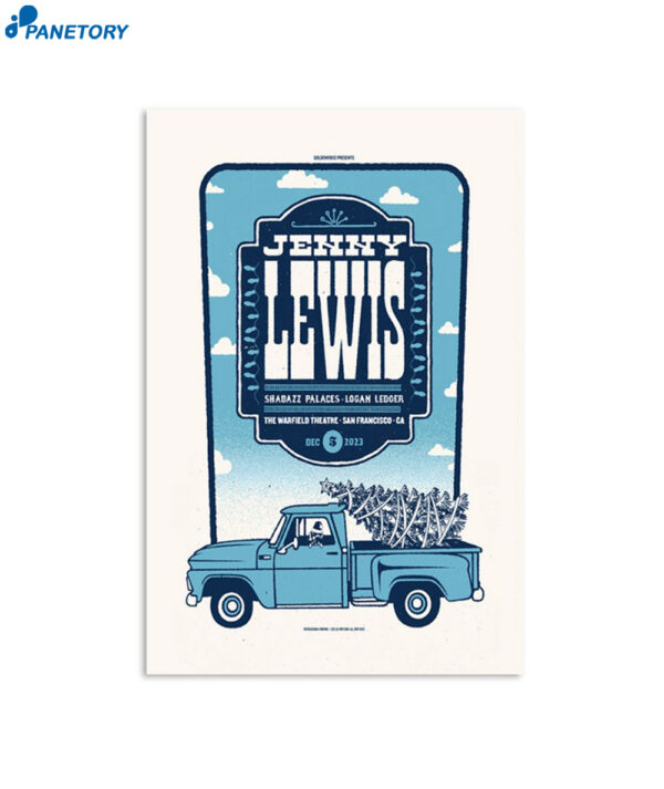 Jenny Lewis Tour San Francisco Warfield Dec 5 2023 Poster