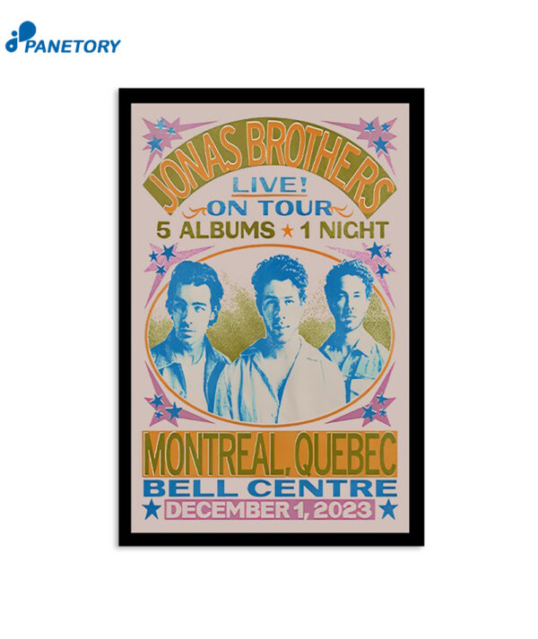 Jonas Brothers Bell Centre Montreal Qc Dec 1 2023 Poster
