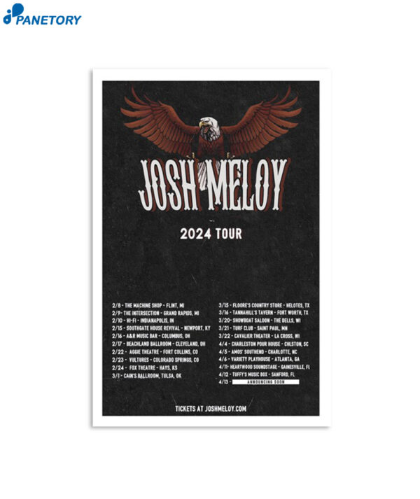 Josh Meloy 2024 Tour Poster