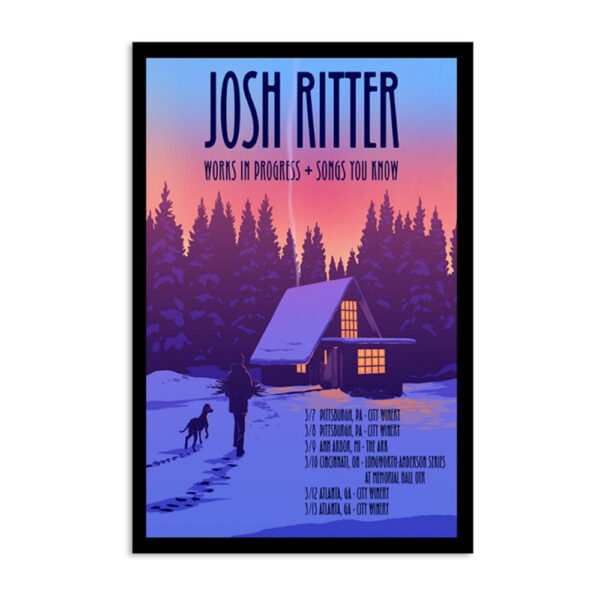 Josh Ritter March 12-13 2024 Concert At City Winery Atlanta GA Poster