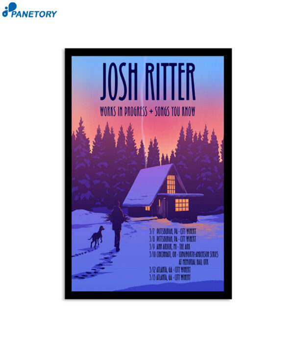 Josh Ritter March 12-13 2024 Concert At City Winery Atlanta GA Poster