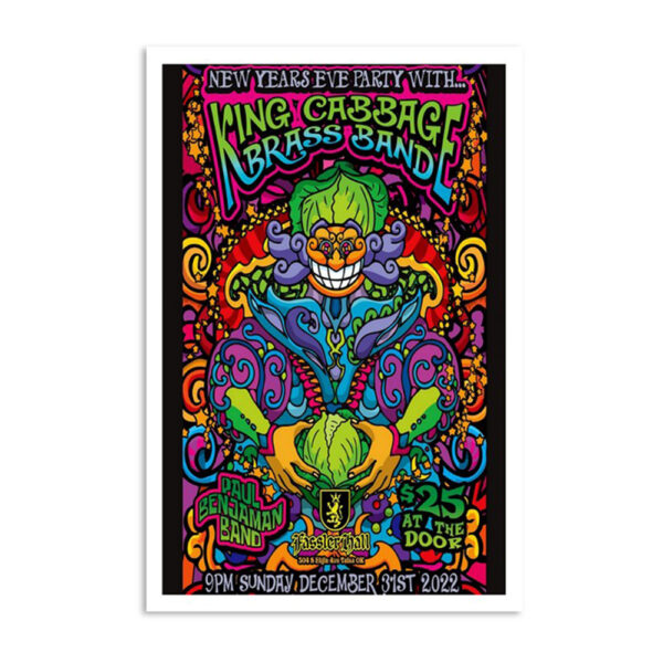King Cabbage Brass Band Fassler Hall Tulsa Ok December 31 2023 Poster