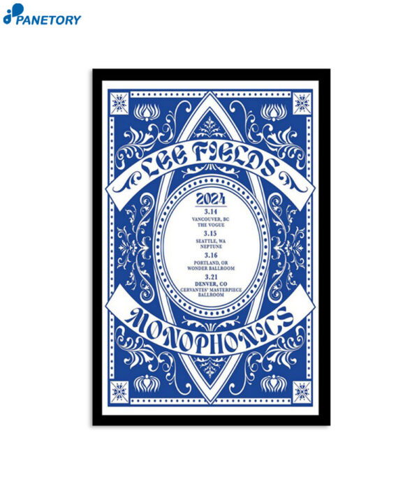 Lee Fields & Monophonics March Shows 2024 Poster