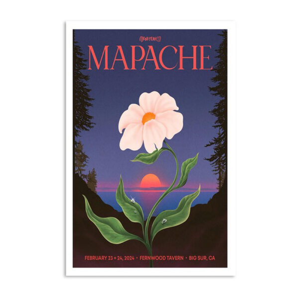 Mapache February 23 - 24 2024 Fernwood Tavern Big Sur Ca Poster