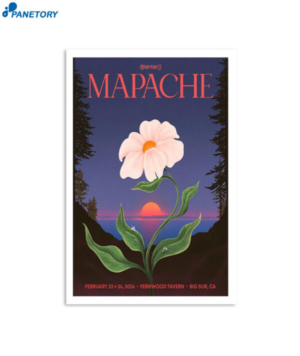 Mapache February 23 - 24 2024 Fernwood Tavern Big Sur Ca Poster