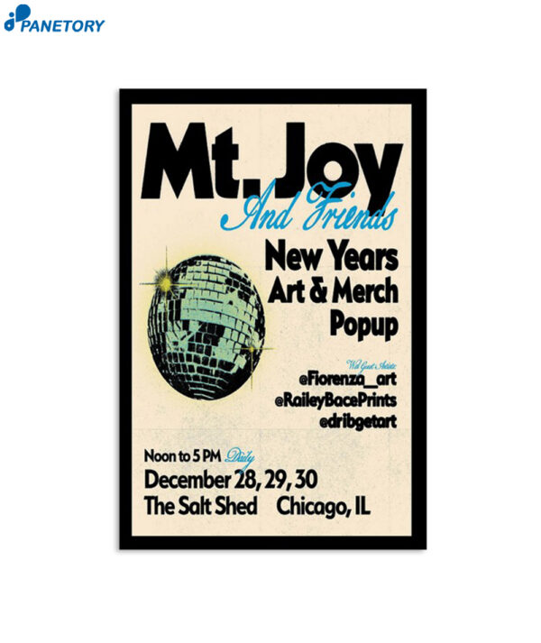 Mt.joy December 28-30 2023 The Salt Shed Chicago Il Poster