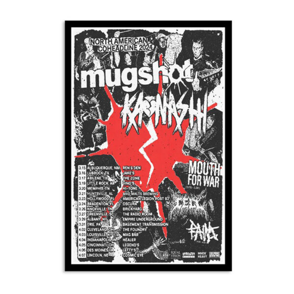 Mugshot North American Coheadline 2024 Spring Tour Poster