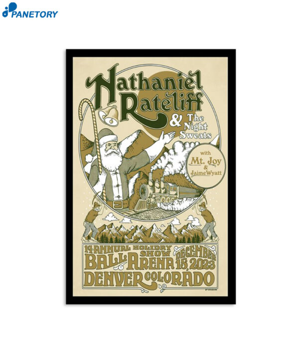 Nathaniel Rateliff Ball Arena Denver Co December 15 2023 Poster