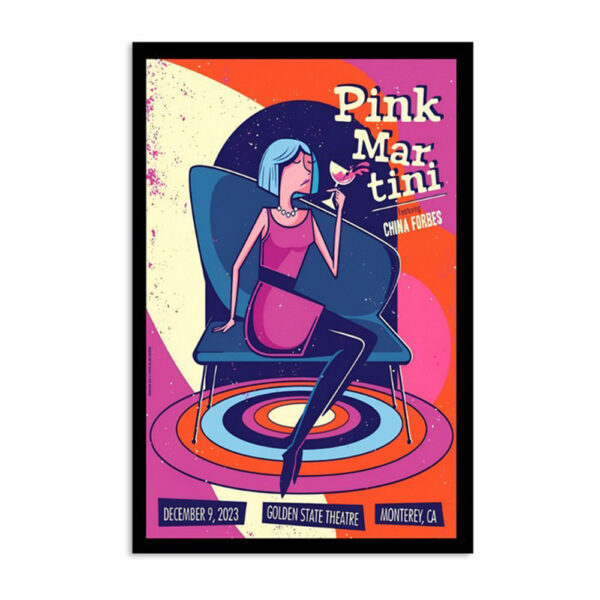 Pink Martini Golden State Theatre Monterey Ca Dec 9 23 Show Poster