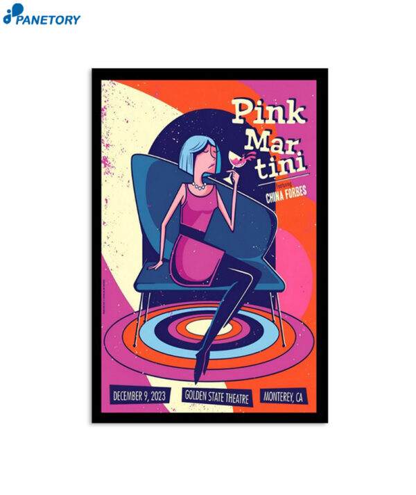 Pink Martini Golden State Theatre Monterey Ca Dec 9 23 Show Poster