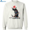 Retro Christmas Cat Merry Kissmyass Print Sweatshirt