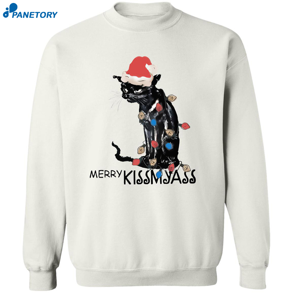 Retro Christmas Cat Merry Kissmyass Print Sweatshirt 6 Retro Christmas Cat Merry Kissmyass Print Sweatshirt