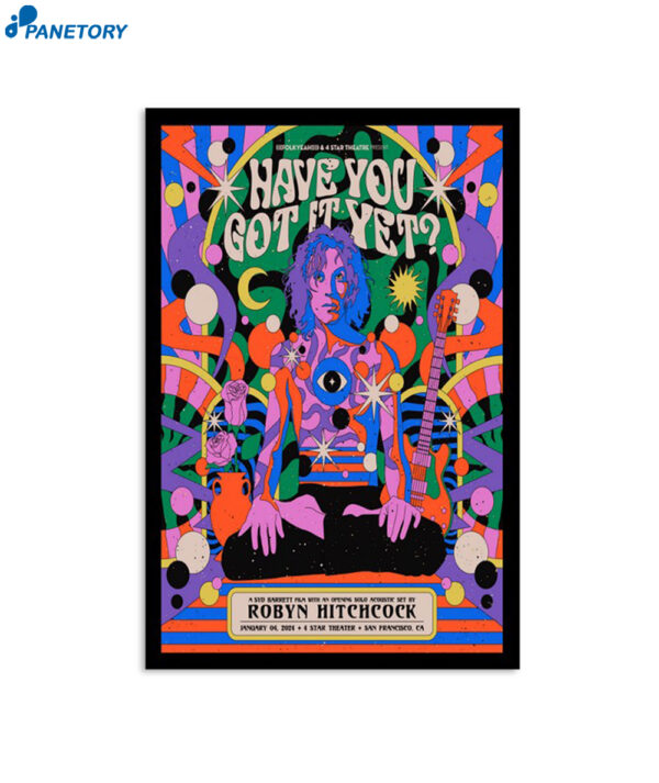 Robyn Hitchcock 4 Star Theater San Francisco Ca January 4 2024 Poster