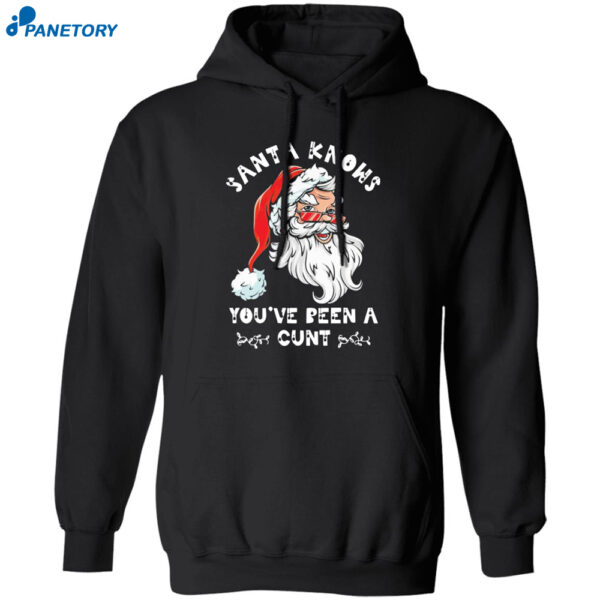 Santa Claus Knows You've Been A Cunt Christmas Shirt