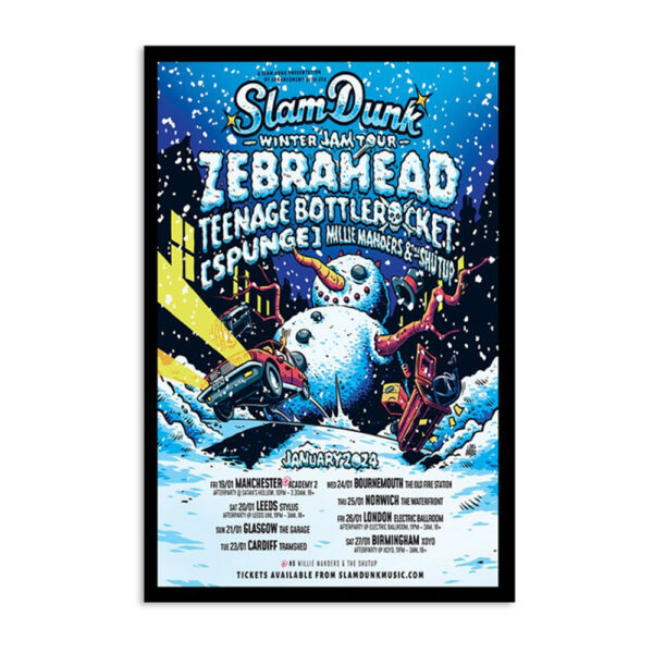 Slam Dunk Winter Jam Tour Zebrahead 2024 Poster
