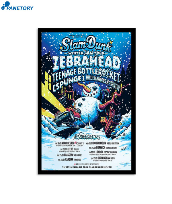 Slam Dunk Winter Jam Tour Zebrahead 2024 Poster