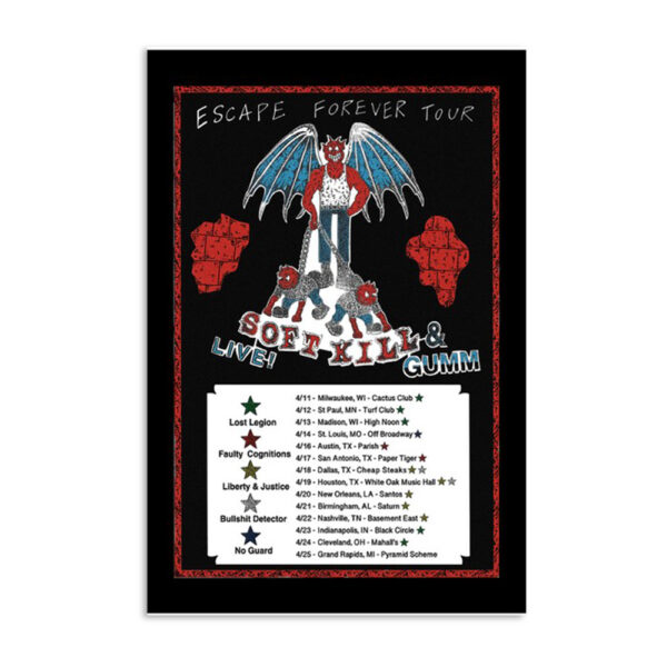 Soft Kill X Gumm Escape Forever Tour 2024 Poster
