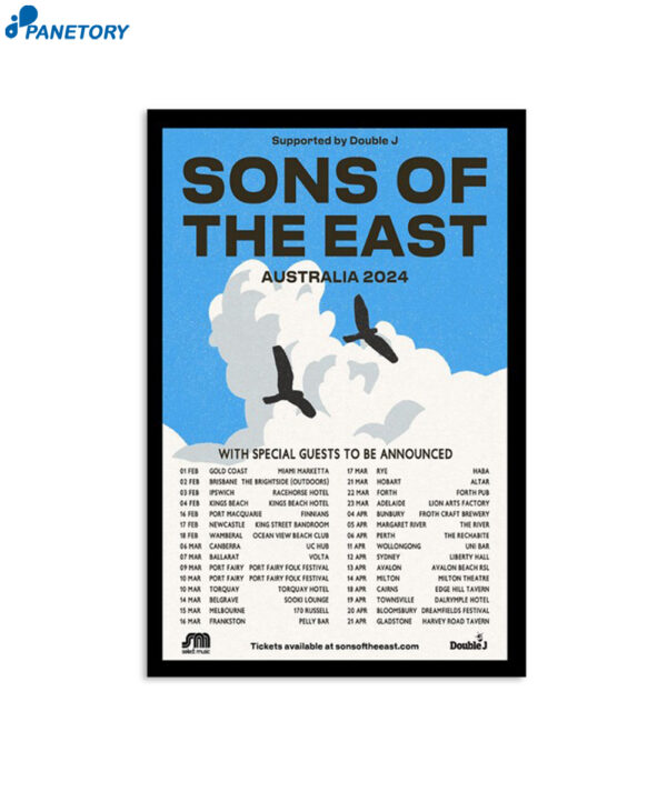 Sons Of The East Australia Tour 2024 Poster