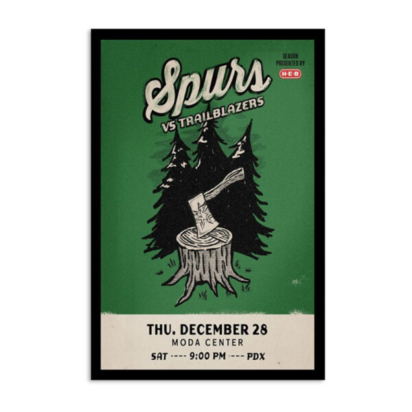 Spurs Vs Trail Blazers Moda Center Portland Oregon December 28 2023 Poster