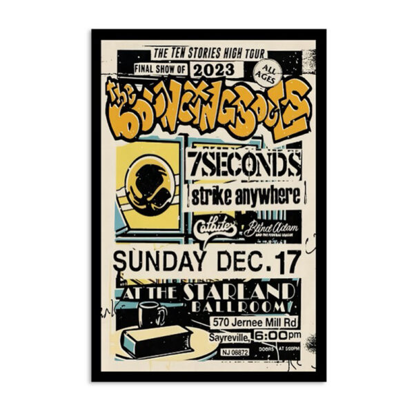 Strike Anywhere Starland Ballroom Sayreville Nj December 2023 Poster