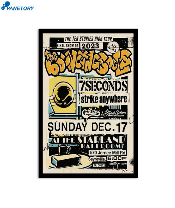 Strike Anywhere Starland Ballroom Sayreville Nj December 2023 Poster