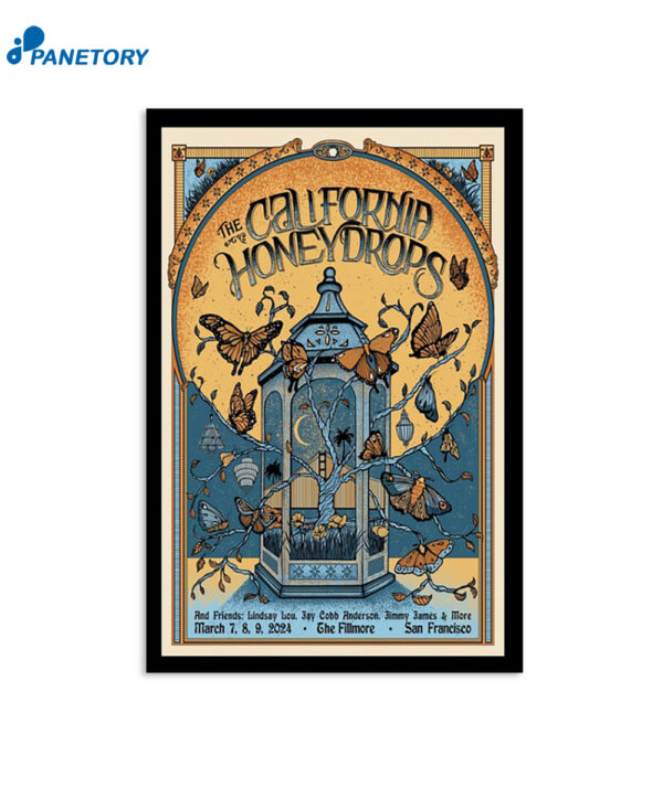 The California Honeydrops March 2024 The Fillmore San Francisco CA Poster