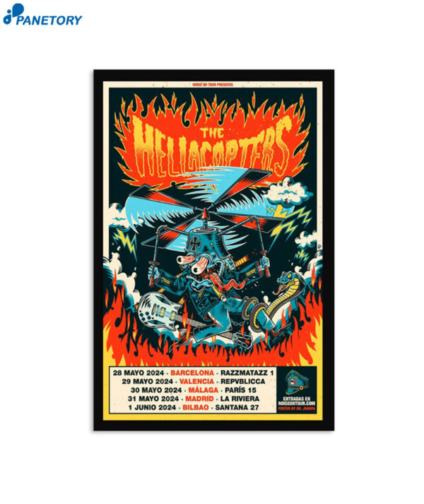 The Hellacopters May 31 2024 Sala La Riviera Madrid Spain Poster