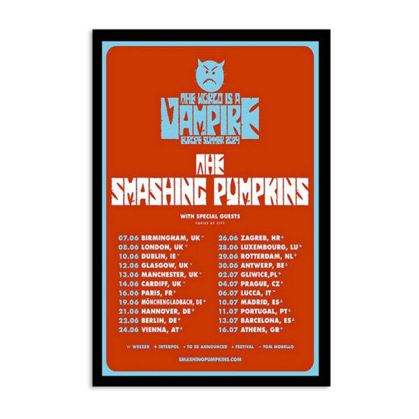 The Smashing Pumpkins Europe Summer Tour 24 Poster