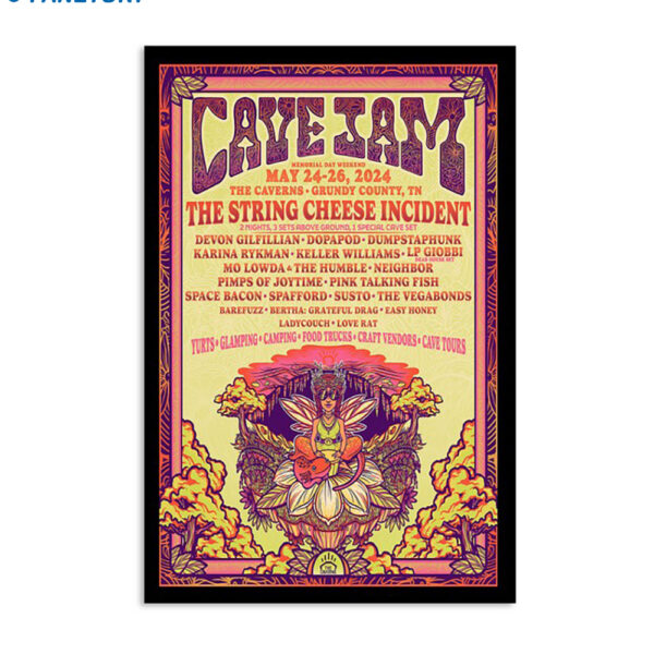 The String Cheese Incident Cavejam May 24-26 2024 Grundy County TN Poster