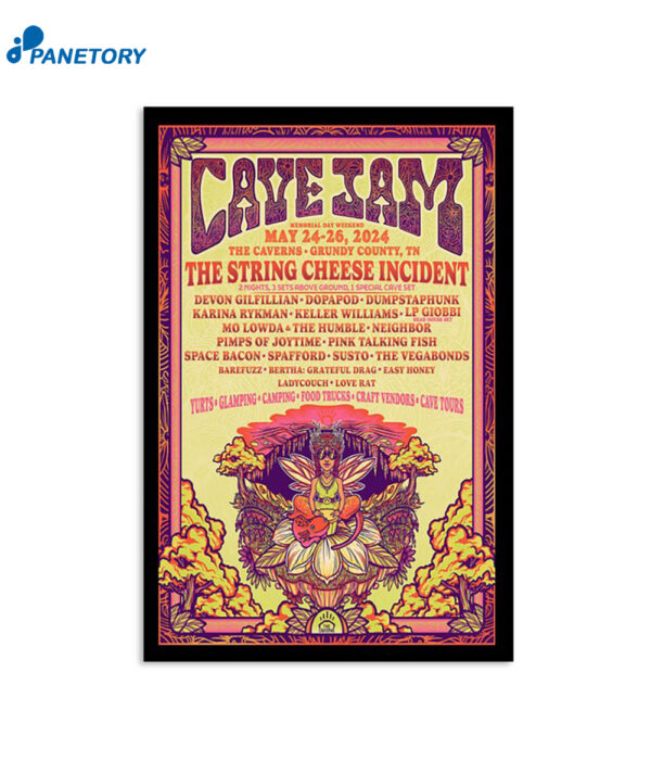 The String Cheese Incident Cavejam May 24-26 2024 Grundy County Tn Poster