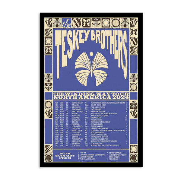 The Teskey Brothers The Winding Way Tour North America Summer 2024 Poster