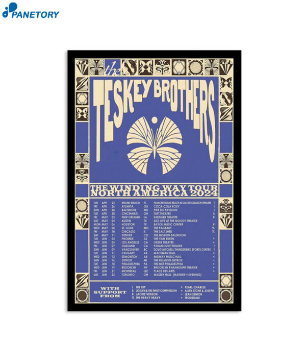 The Teskey Brothers The Winding Way Tour North America Summer 2024 Poster