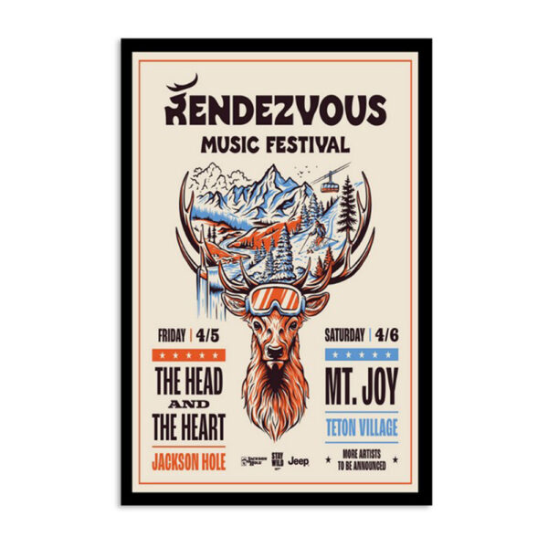 The Head And The Heart Rendezvous Jackson Hole Music Festiva April 2024 Poster