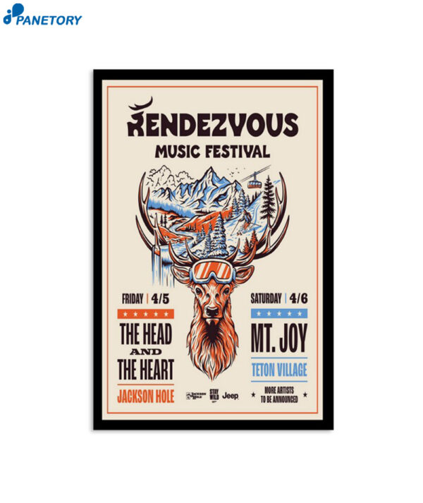 The Head And The Heart Rendezvous Jackson Hole Music Festiva April 2024 Poster