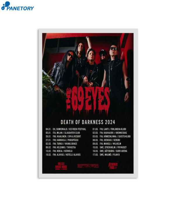 Tour The 69 Eyes Death Of Darkness 2024 Poster