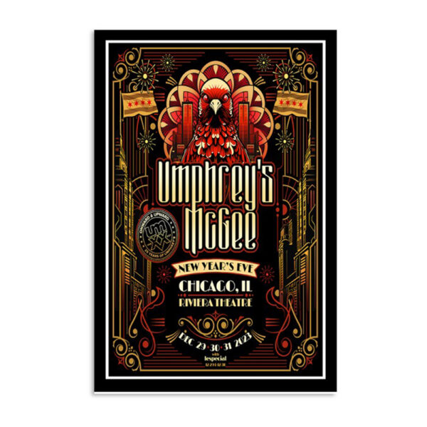 Umphrey's Mcgee Riviera Theatre Chicago Il Dec 2023 New Years Eve Poster