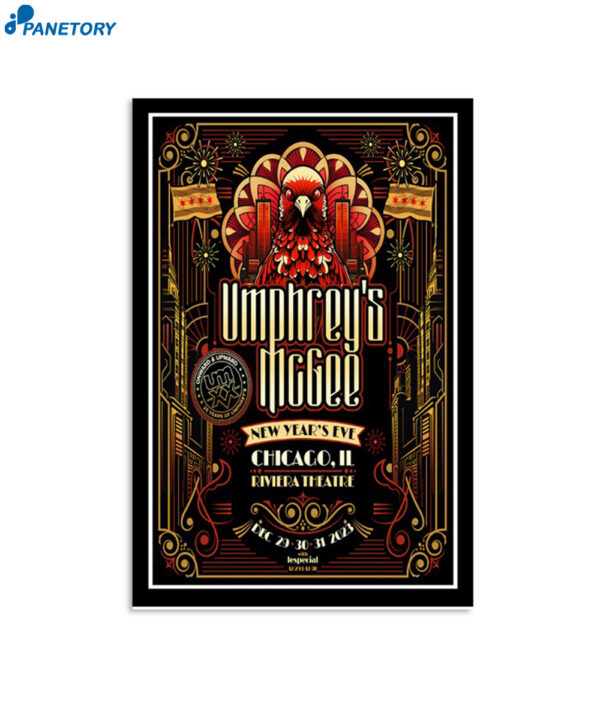 Umphrey's Mcgee Riviera Theatre Chicago Il Dec 2023 New Years Eve Poster