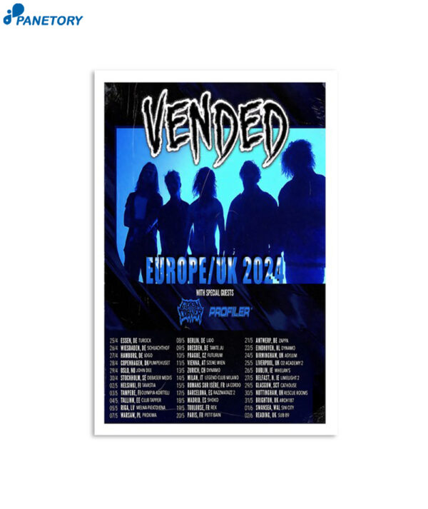 Vended 2024 Tour Europe & Uk Poster
