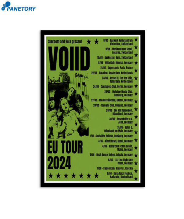 Voiid Live European Tour 2024 Poster