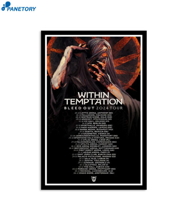 Within Temptation Tour 2024 Bleed Out Poster