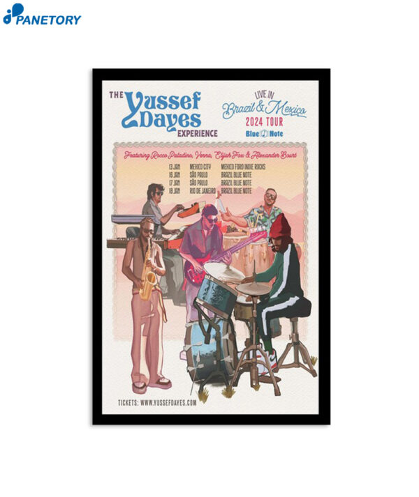 Yussef Dayes Brazil & Mexico Jan 2024 Tour Poster
