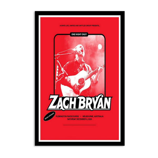 Zach Bryan Flemington Racecourse Melbourne Au December 9 2023 Poster