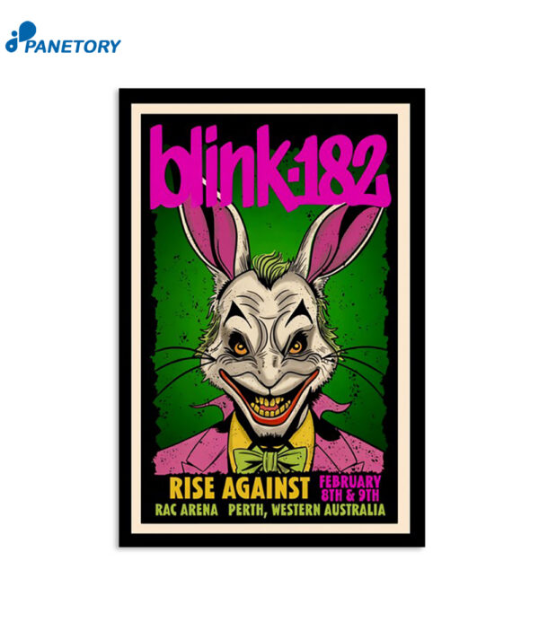 Blink-182 February 8th & 9th Rac Arena Perth Western Australia Poster