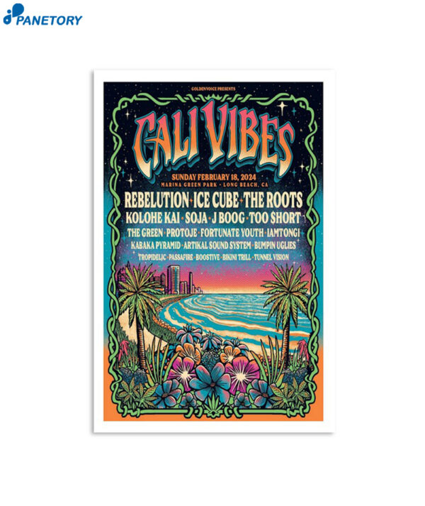Cali Vibes 2.18.24 Marina Green Park Long Beach Ca Poster
