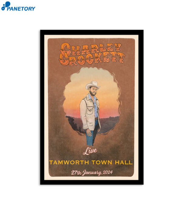 Charley Crockett January 27 2024 Tamworth Town Hall Tamworth Australia Poster