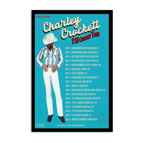 Charley Crockett The $10 Cowboy 2024 Poster