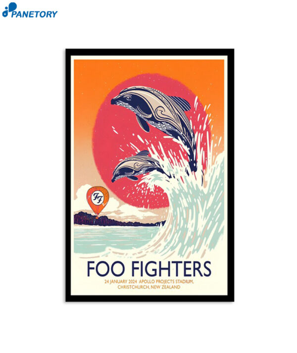 Foo Fighters 24 Jan 2024 Christchurch New Zealand Poster