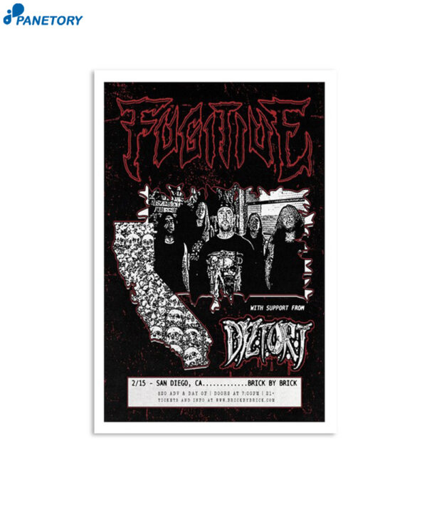 Fugitive Show San Diego Ca Feb 15 2024 Poster