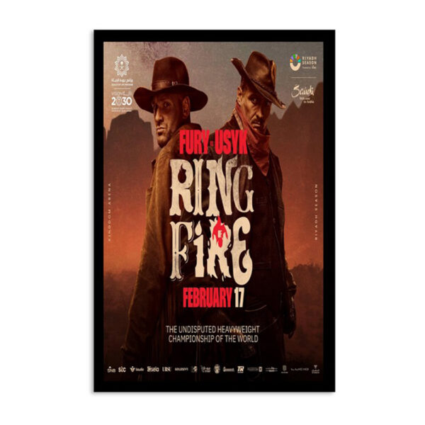 Fury Vs Usyk Ring Of Fire February 17 2024 Poster