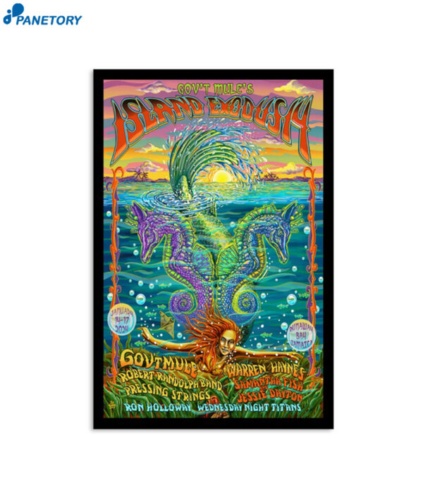 Gov't Mule Island Exodus 14 Jan 14-18 2024 Runaway Bay Jamaica Poster
